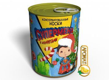 Консервовані Шкарпетки Супермена З Цукерками - Незвичайний Подарунок Для Супергероя CSFSUPERMAN фото