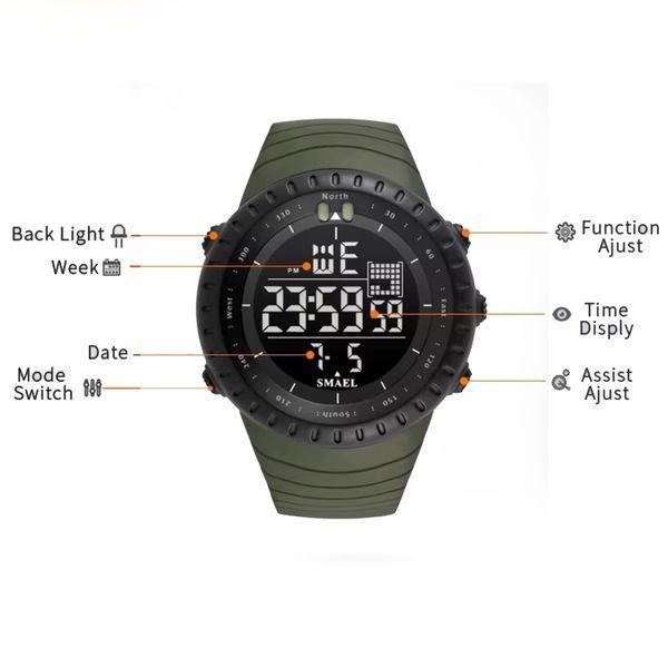 Годинник наручний SMAEL 1237 Electronics Watch Outdoor Sports 16529 3