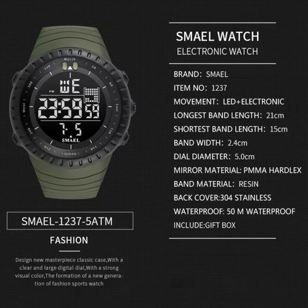 Годинник наручний SMAEL 1237 Electronics Watch Outdoor Sports 16529 4