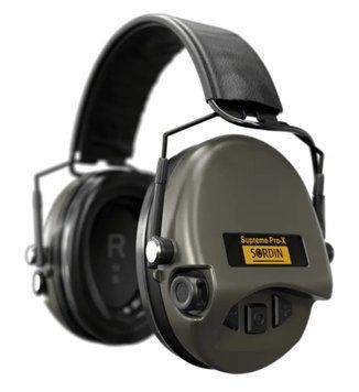 Активні навушники Sordin Supreme Pro-X SFA (31 dB) зі шкіряним оголов'ям green 74502-06-S 1
