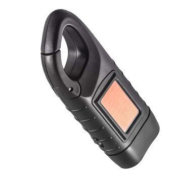 Фонарь светодиодный динамо+солнечная батарея, карабин Black LS-015-3 x 0,5W 15319 фото