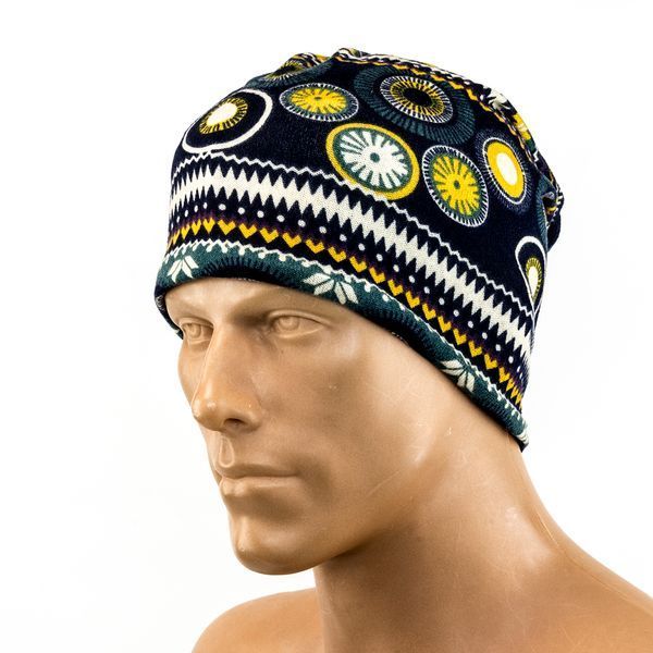 Шапка біні beanie мультифункціональна повязка баф різнокольорова весняна 16646 фото