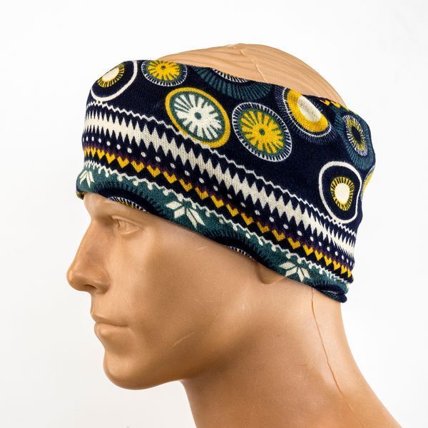 Шапка біні beanie мультифункціональна повязка баф різнокольорова весняна 16646 фото