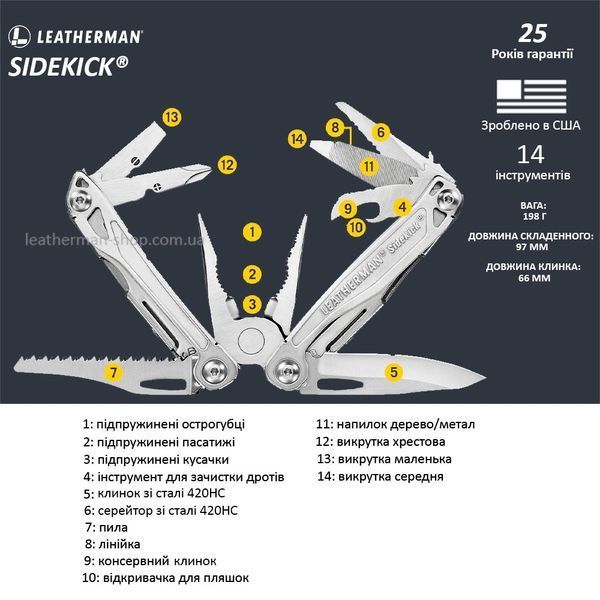 Мультитул Leatherman Sidekick 831439 фото