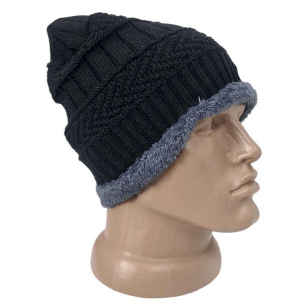 Зимова шапка біні beanie (Black) 16254 фото
