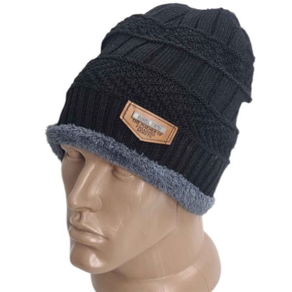 Зимова шапка біні beanie (Black) 16254 фото