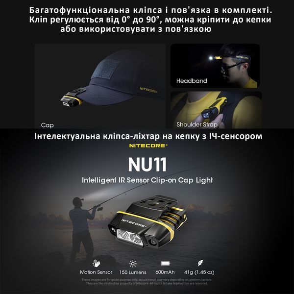Налобний ліхтар NITECORE NU11