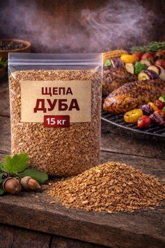 SMOK Тріска для копчення на грилі - Дуб 15кг (6&times;12&times;3 мм) 162552 фото