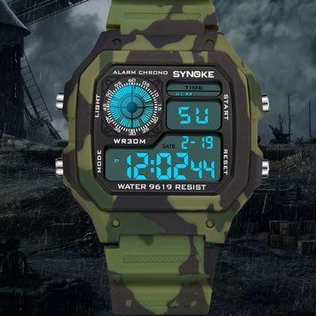 Годинник наручний SYNOKE 9619 green Outdoor Military Digital Watch 16546 1