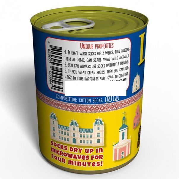Canned Clean Socks From Lviv - Оригинальный Сувенир CSCSLUA фото