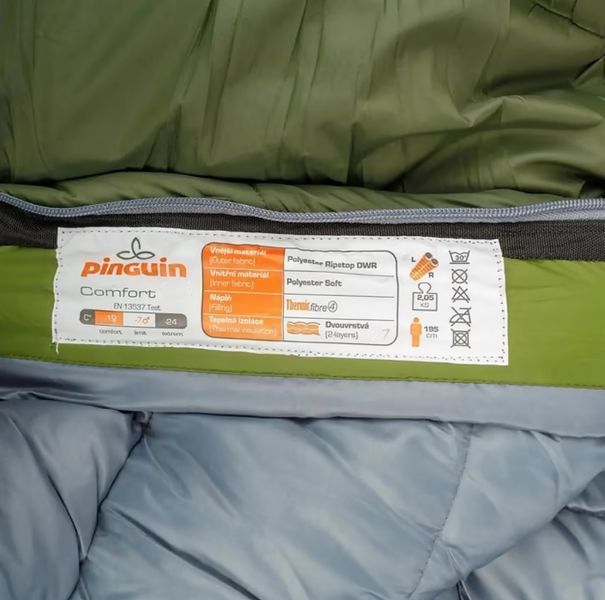 Спальний мішок Pinguin Comfort PFM (-1-7&deg;C) 185 см-Left Zip Khaki PNG 234145 2