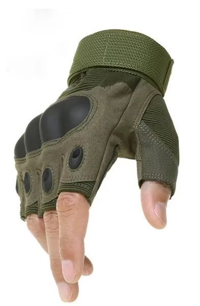 Рукавички без пальців із захистом кістяків olive 16137 (L) 2