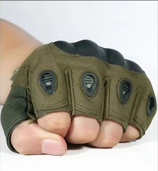 Рукавички без пальців із захистом кістяків olive 16137 (L) 4