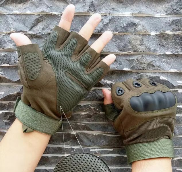 Рукавички без пальців із захистом кістяків olive 16137 (L) 6
