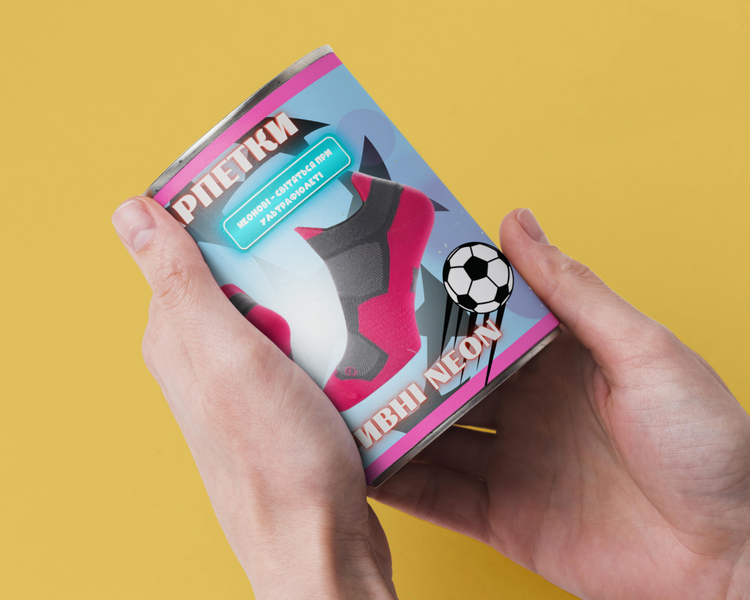 Консервированные Носки Спортивные NEON Розовые - Полезный Подарок Для Спортсмена CSBNPUA фото