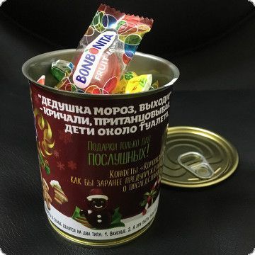 Консервований Сюрприз Подарунок Від Діда Мороза - Новорічні Цукерки - Новорічний Подарунок CSFSCRUA фото