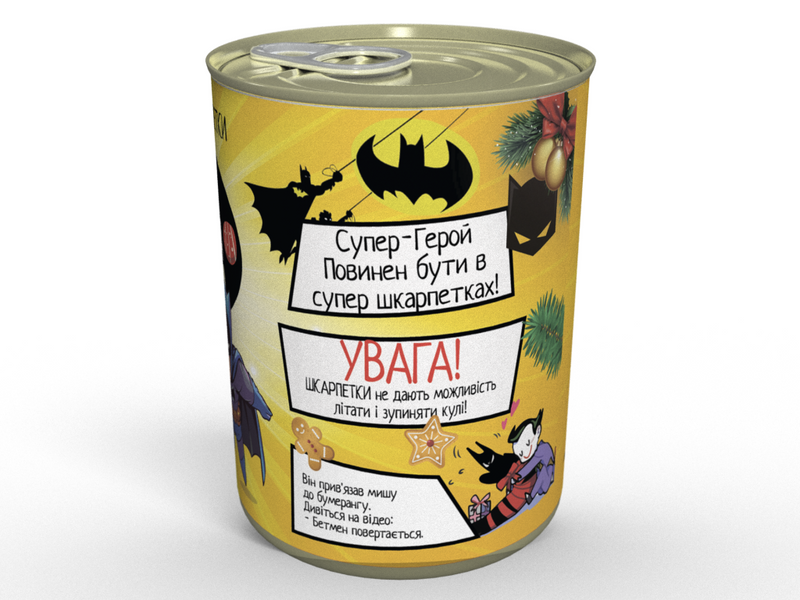 Консервовані Шкарпетки Бетмена - Незвичайний Подарунок Для Супергероя CSBATMANUA фото