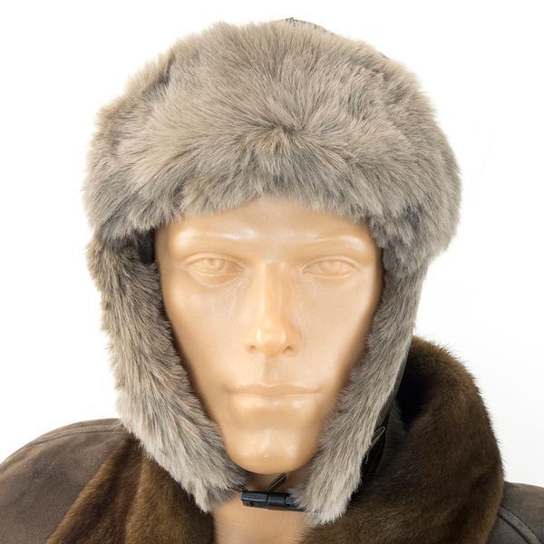 Шапка ушанка с мехом, цвет dark brown 16508 фото