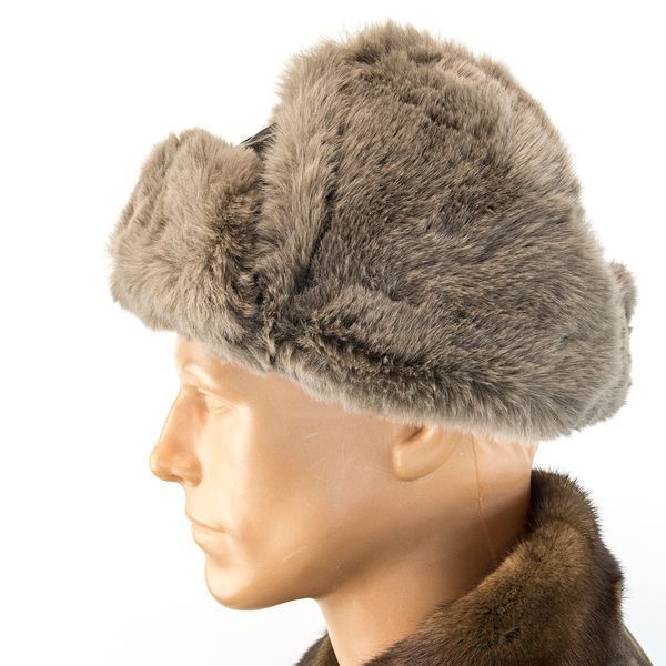 Шапка ушанка с мехом, цвет dark brown 16508 фото