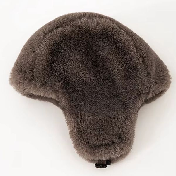 Шапка ушанка с мехом, цвет dark brown 16508 фото