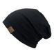Шапка біні beanie FS весняна в'язана на тонкій підкладці чорний колір