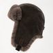 Шапка ушанка с мехом, цвет dark brown 16508 фото 3