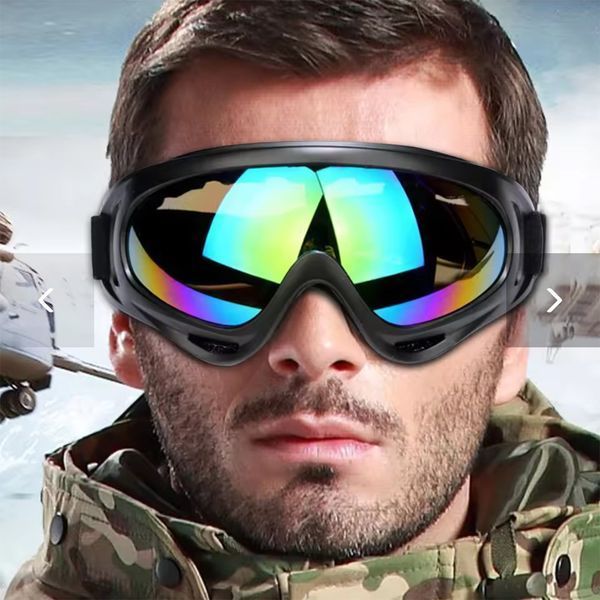 Окуляри маска захисні гірськолижні з райдужними лінзами  16611 фото
