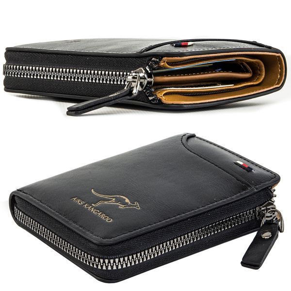 Портмоне Carteira Masculina Luxury AIKS KANGAROO черный 16349 фото