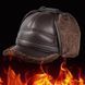 Кепка шкіряна з хутром brown 16552 2