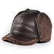 Кепка шкіряна з хутром brown 16552 фото 1