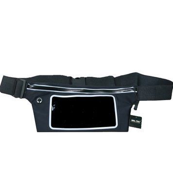 Сумка поясная Mil-Tec Lycra с прозрачным карманом, Black 13516102 фото