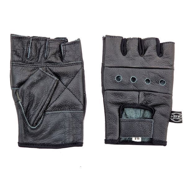 Рукавички шкіряні без пальців MFH без заклепок Делюкс, Black 15514-S 2
