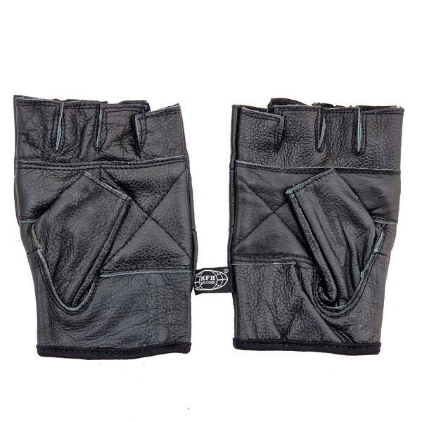 Рукавички шкіряні без пальців MFH без заклепок Делюкс, Black 15514-S 3