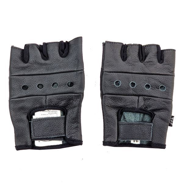 Рукавички шкіряні без пальців MFH без заклепок Делюкс, Black 15514-S 4