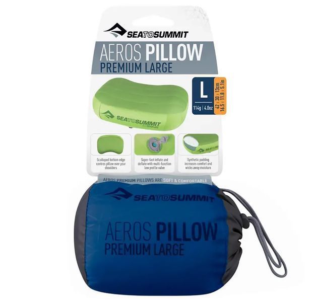 Надувная подушка Aeros Premium Pillow, 13х42х30см, Navy от Sea to Summit STS APILPREMLNB фото