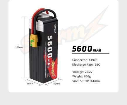 Літій-полімерний акумулятор GEPRC Storm 6S 5600 мА&middot;год 95C (LiPo) gr17 фото