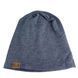 Шапка біні beanie FS весняна в'язана на тонкій підкладці синьо-сірий колір