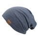 Шапка біні beanie FS весняна в'язана на тонкій підкладці синьо-сірий колір