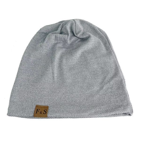 Шапка біні beanie FS весняна в'язана на тонкій підкладці світло-сірий колір 16672 фото