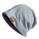 Шапка біні beanie FS весняна в'язана на тонкій підкладці світло-сірий колір