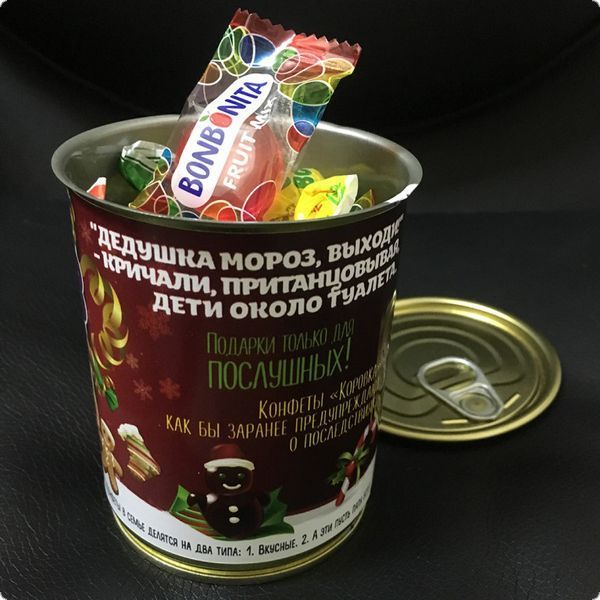 Консервированный Сюрприз Подарок От Деда Мороза - Новогодние Конфеты - Новогодний Подарок CSFSCRRU фото