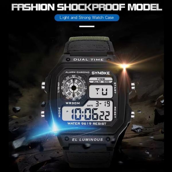 Годинник наручний SYNOKE 9619 black Outdoor Military Digital Watch 16531 2