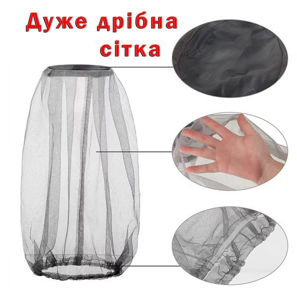 Сетка антимоскитная на голову от комаров серая 16600 фото