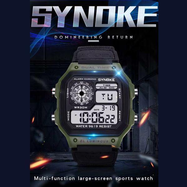Годинник наручний SYNOKE 9619 camo green Outdoor Military Digital Watch 16530 2