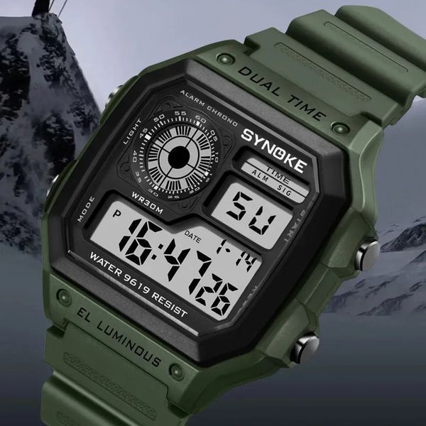 Часы наручные SYNOKE 9619  camo green Outdoor Military Digital Watch 16530 фото