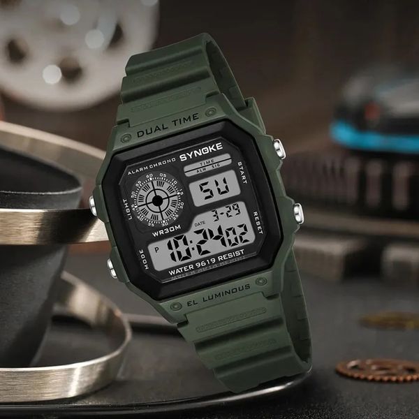 Часы наручные SYNOKE 9619  camo green Outdoor Military Digital Watch 16530 фото