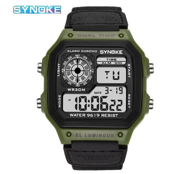Часы наручные SYNOKE 9619  camo green Outdoor Military Digital Watch 16530 фото