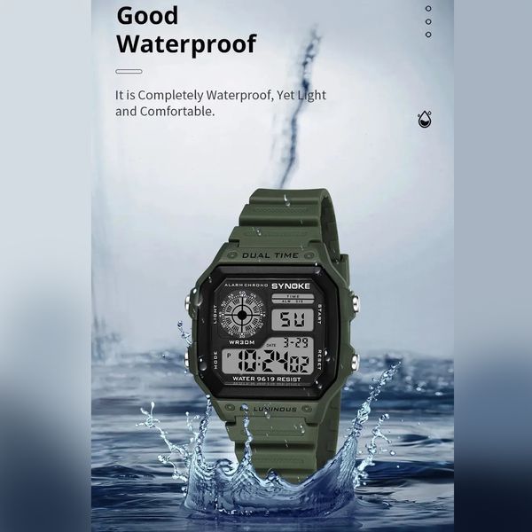 Часы наручные SYNOKE 9619  camo green Outdoor Military Digital Watch 16530 фото