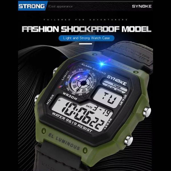 Годинник наручний SYNOKE 9619 camo green Outdoor Military Digital Watch 16530 4
